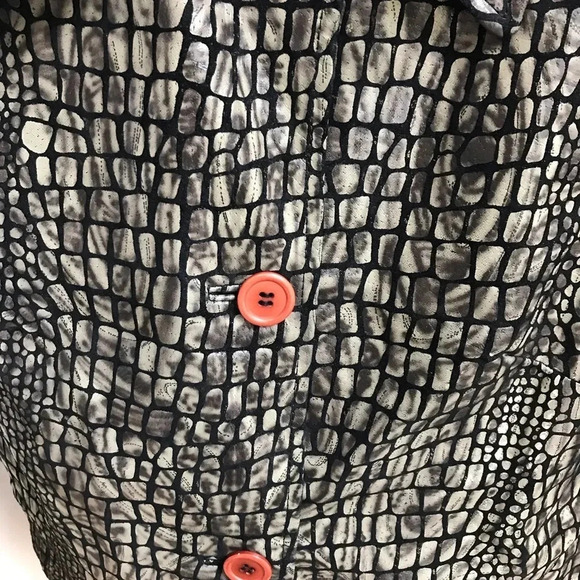 Vtg B Lucid Animal Print Leather Jacket Sz M - Picture 3 of 6